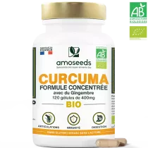 Curcuma Bio, Formule Concentrée avec Gingembre Bio