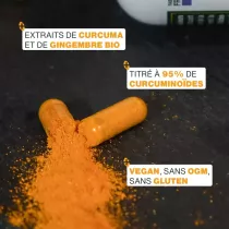 Curcuma Bio, Formule Concentrée avec Gingembre Bio