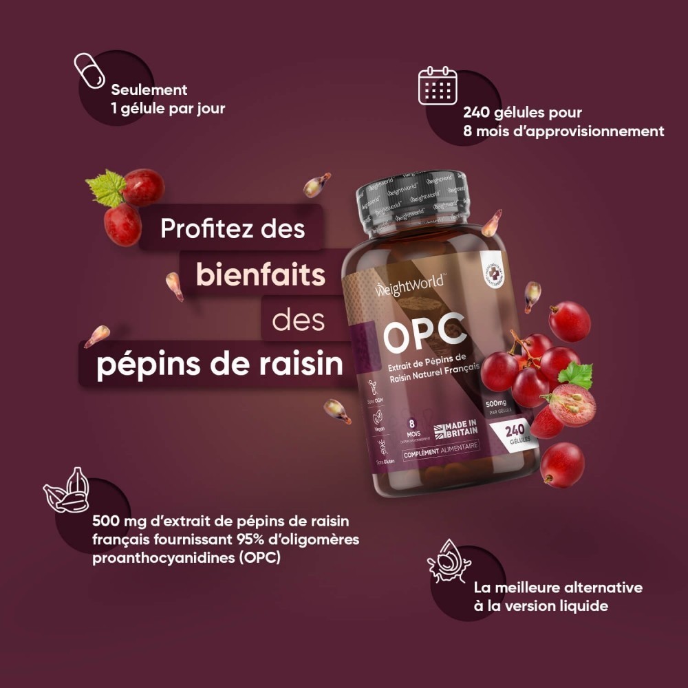 Extrait De Pépins De Raisin OPC 100 G - Antioxydant Buxtrade - Complément Alimentaire Neuf